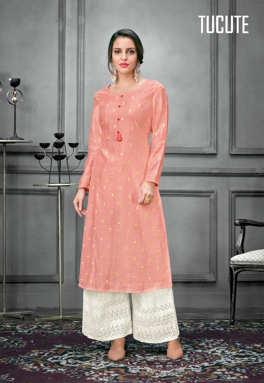 Karma Trendz Tucute 450 Series Foil Printed Kurti Karma Trendz Tucute 450 Series Foil Printed Kurti